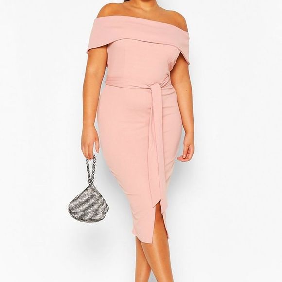 Boohoo Plus Dresses & Skirts - Boohoo + Berdot Tie Belt Midi Dress NWT Size 24